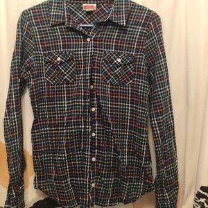 Go to plaid button up shirt